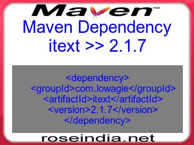 Itext 7 maven. 0 A Free Java-PDF library Overview Dependencies (9) Changes (9) Books (2...