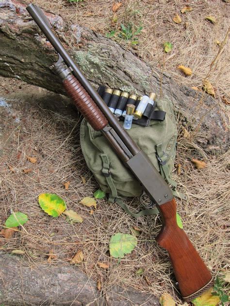Barrel Length: 20 inches. Overall Length: 39 inches. Weight: 7.5 pounds. Caliber: 12-Gauge 2.75-inch chamber. Capacity: 5 rounds. The Model 37 shotgun isn’t quite a standard pump-action shotgun, but it’s not far from standard, either. What makes the gun different is its lack of a traditional ejection port.. 
