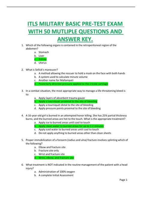Itls Basic Pre Test Answer Key