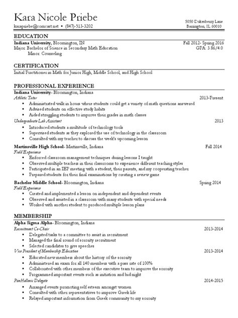 Iu Resume Template