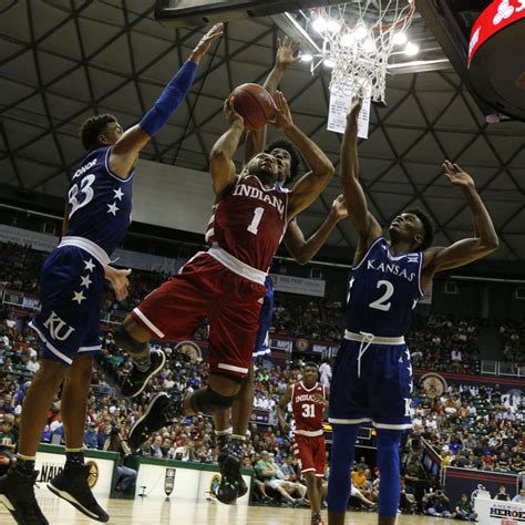 IU’s third and final matchup in the tent outside of the conference takes place on Saturday when the 16th-ranked Hoosiers travel to Lawrence and Allen Fieldhouse to face No. 6 Kansas. IU fought UNC at home but lost to Arizona in Las Vegas. So this game against the Jayhawks will give us a better idea …. 