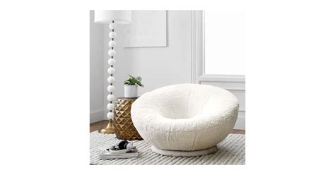 Ivory Sherpa Faux-Fur Groovy Swivel Chair Best Dorm Essentials …