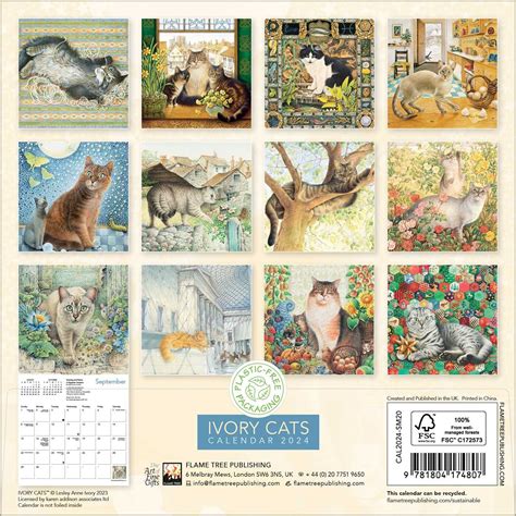 Download Ivory Cats  Mini Wall Calendar 2020 Art Calendar By Flame Tree Studio