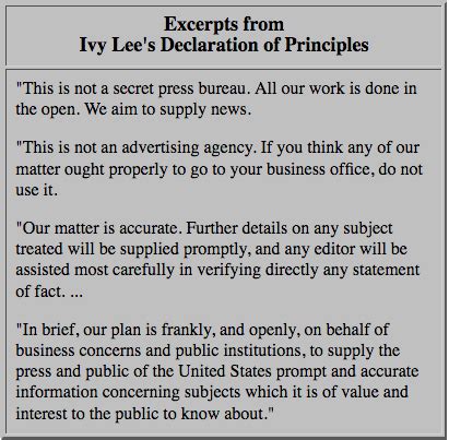 Ivy lee declaration of principles