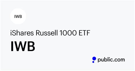 You should consider the iShares Russell 1000 ETF (IWB), a passively managed exchange traded fund launched on 05/15/2000. The fund is sponsored by Blackrock. It has amassed assets over $28.24 .... 