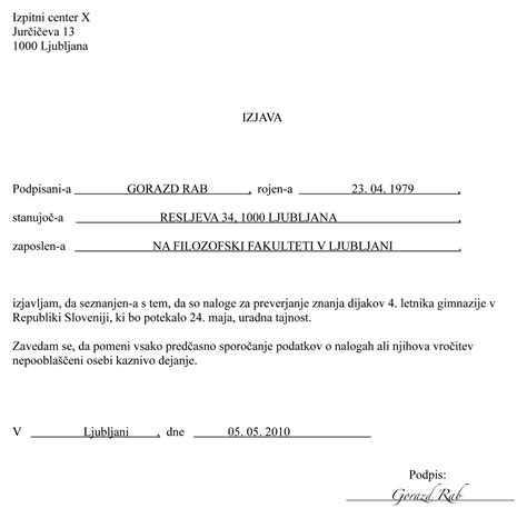 Izjava primer srbija. 2023.  Pi&scaron;e se na papiru A4 ili A5 formata ili &scaron;tampani obrasc...