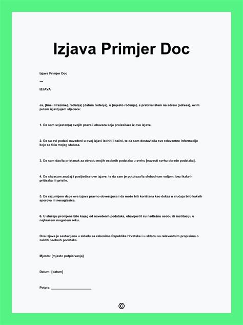 Izjava word.  Jul 15, 2016 · Izjava o kompenzaciji predstavlja knjigovods...