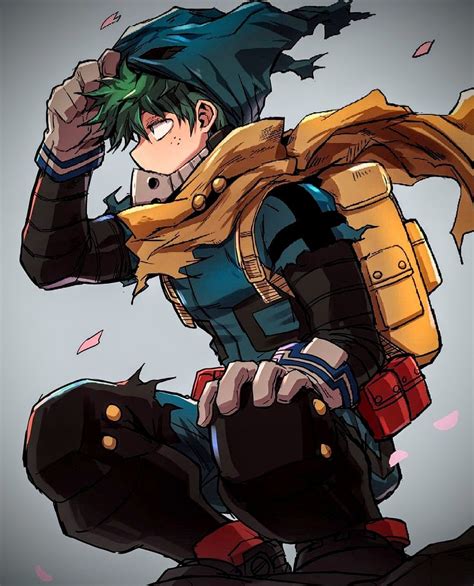 Izuku midoriya vigilante costume. Izuku Midoriya vs. Kaina Tsutsumi is a battle fought between Deku against the villain Lady Nagant. After the successful Assault on Tartarus, All For One meets Lady Nagant, who was trying to escape the place with a disabled Kai Chisaki. All For One told her about a U.A. student who will leave school to operate solo, and asks her to capture said student and … 