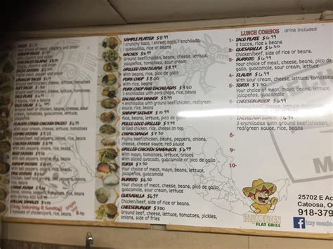 Izzy's Mexican Flat Grill Menu Prices; Show Food Recommendat