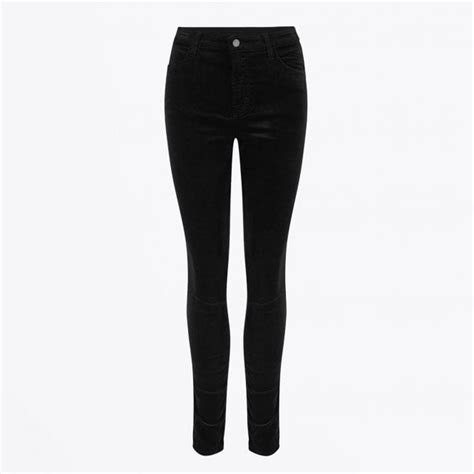 J Brand Maria black velvet jeans lemlò