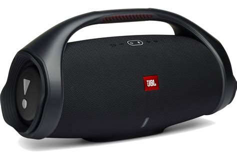 It pumps out powerful, deep bass just like in clubs powered by JBL.Waterproof : Yes ; PORTABLE DESIGN: The iconic grip handle makes it easy to transport the JBL Boombox 2 portable speaker. 24 HOURS OF PLAYTIME: The fun doesn't have to stop. Packed with an incredible 24 hours of battery life, JBL Boombox 2 lets you party all day and into the night..
