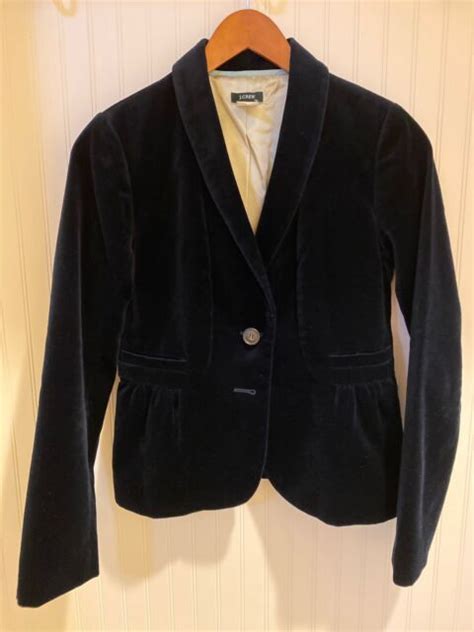 J.Crew Black Velvet Peplum Eden Blazer Jacket 2-Button Style …