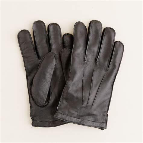 J.Crew Cashmere-lined Leather Gloves in Black Lyst