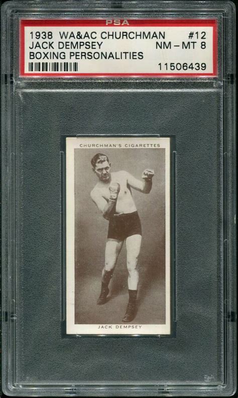 JACK DEMPSEY 1938 WA & AC CHURCHMAN BOXING …