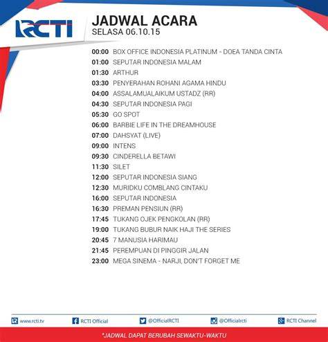 Jadwal RCTI Hari Ini - raincitystudios.com