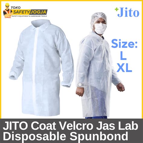 JAS LAB COAT VELCRO Disposable Spunbond ANTISTATIC HAZMAT - wintechmobiles.com