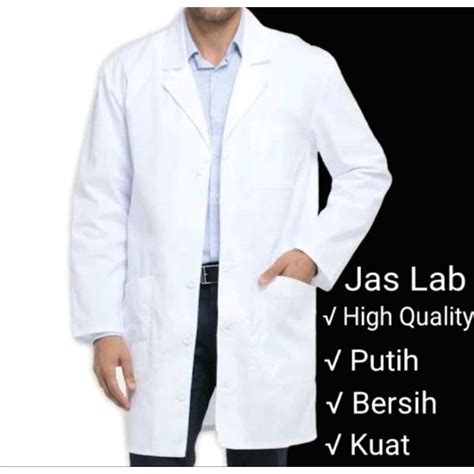 jas laboratorium putih lengan panjang/baju lab - Putih, XXL - wintechmobiles.com
