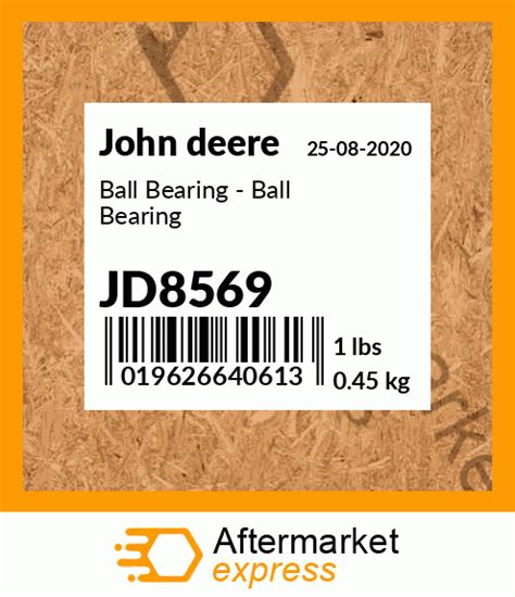 JD8569 - Ball Bearing - Ball Bearing fits John Deere Price: $7.41