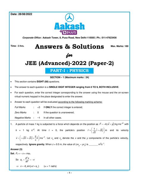 JEE Advanced 2024 Question Paper 1 - byjus.com