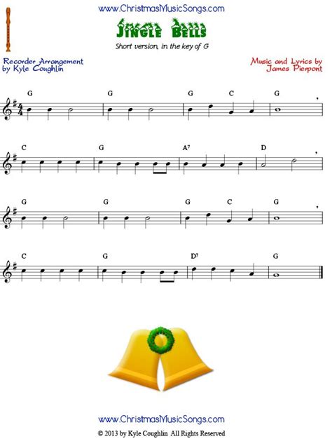 JINGLE BELLS Recorder Sheet music Easy Music