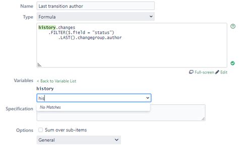 JIRA Structure Formula - Last Transition Author