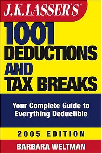 Full Download Jk Lassers 1001 Deductions And Tax Breaks 2020 Your Complete Guide To Everything Deductible By Barbara Weltman