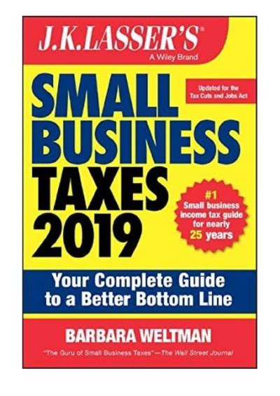 Download Jk Lassers Small Business Taxes 2019 Your Complete Guide To A Better Bottom Line By Barbara Weltman