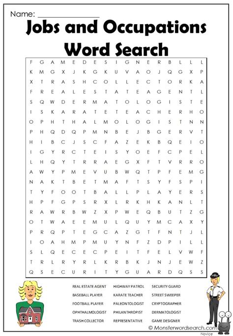 JOBS AND PROFESSIONS Word Search