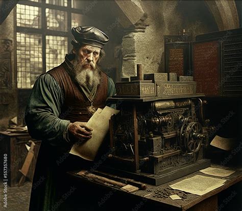 Johannes Gutenberg Portrait Printing Press Inventor - wintechmobiles.com