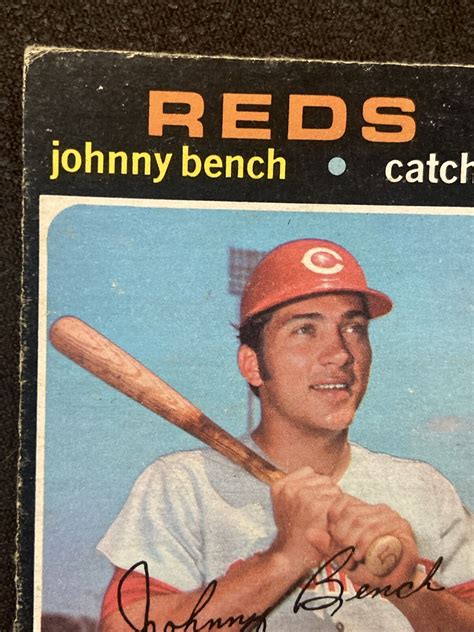 JOHNNY BENCH 1971 OPC BASE WATER DAMAGE CARD #250 …