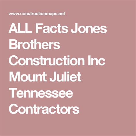 JONES BROS., INC., OF TENNESSEE. MT JULIET, TN - BisProfiles