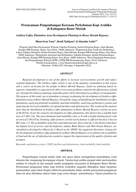 Journal of Regional and Rural Development Planning (Jurnal ... - IPB - wintechmobiles.com