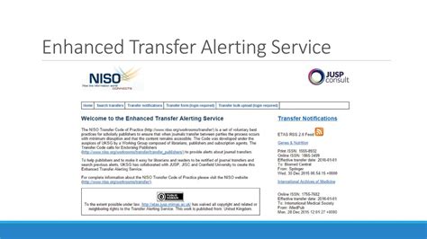 JOURNAL TRANSFER : ENHANCED ALERTING TRANSFER …