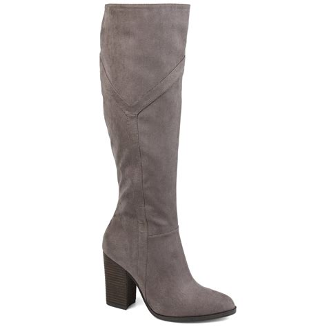 JOURNEE COLLECTION Womens Gray Wide Calf Kyllie …