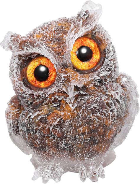 Jovivi 2.5" Rainbow Shell Crystal Owl Statue Carved … - muktibox.com