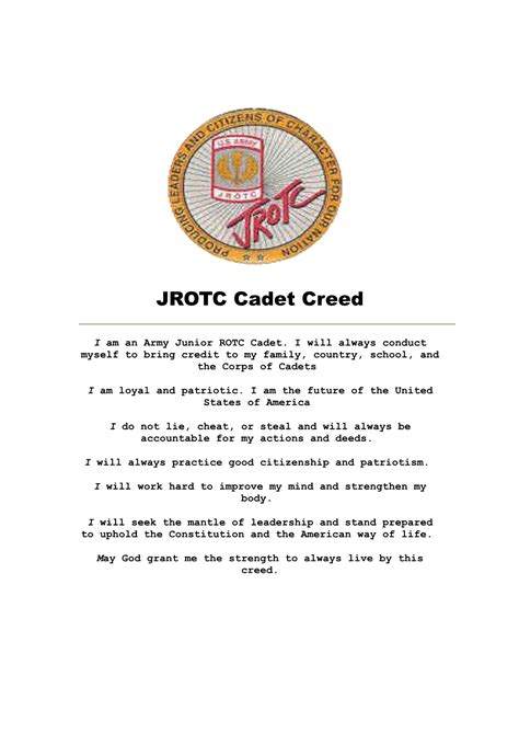 JROTC Cadet Creed DocsLib