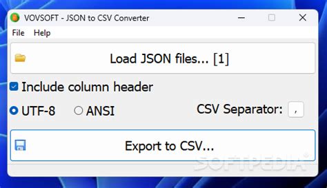 JSON to CSV Converter for Windows