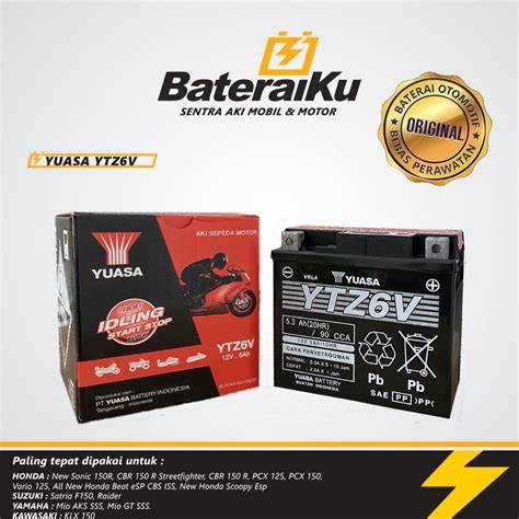 Jual Aki Yuasa Ytz6v Terlengkap - Harga Murah Maret 2026 - raincitystudios.com
