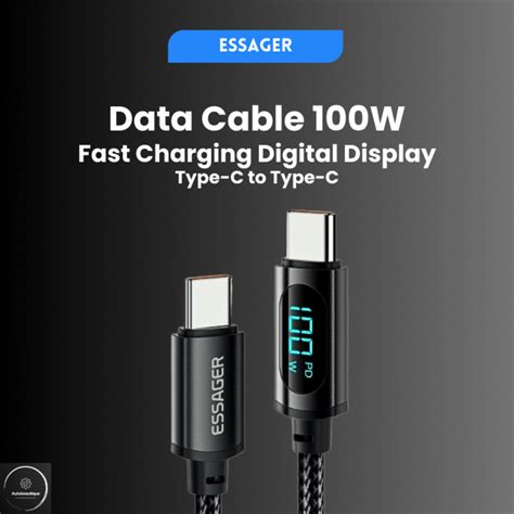 Jual ESSAGER Kabel Data Type C to Type C PD Fast Charging - raincitystudios.com