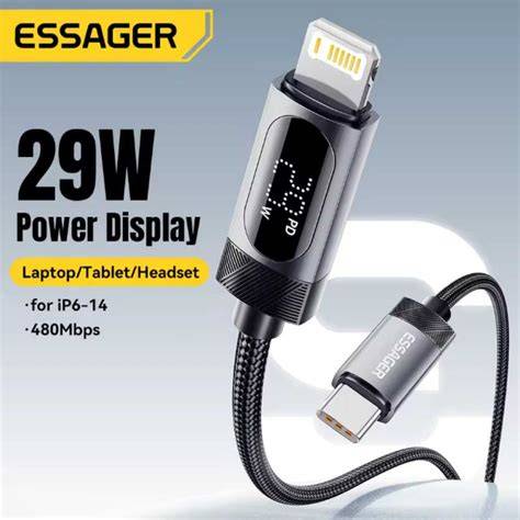 Jual ESSAGER Kabel Data USB Type C to Lightning Fast Charging - raincitystudios.com