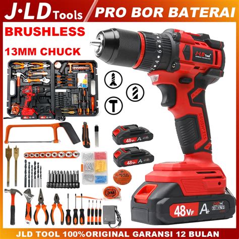 Jual JLD-II Mesin Bor Cordless 13mm 2 Batrei 48vf Fullset Mata Bor ... - raincitystudios.com