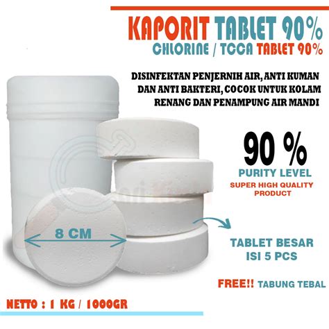Jual Kaporit Tablet Besar isi 5 pcs - 1 Kg - Kaporit 90 - raincitystudios.com
