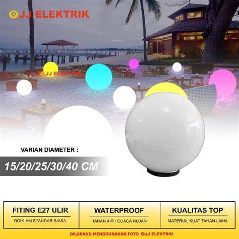 Jual Lampu Taman LED Bola Bulat 15CM Waterproof - raincitystudios.com