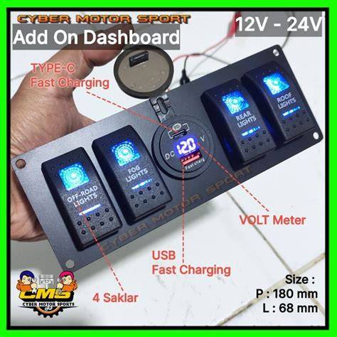 Jual Panel dashboard add on universal . soket usb charger saklar volt ... - raincitystudios.com