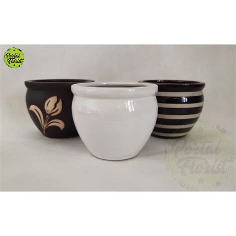 Jual pot keramik - pot tanaman gantung - pot tanaman - Putih - Kota ... - muktibox.com
