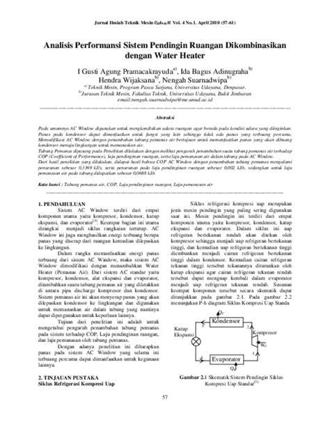 JURNAL ANALISIS PERFORMA SISTEM PEMANAS AIR - raincitystudios.com