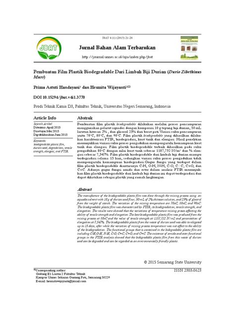 Jurnal Bahan Alam Terbarukan - wintechmobiles.com