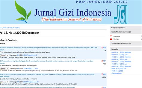 Jurnal Gizi Indonesia - Diponegoro University - muktibox.com