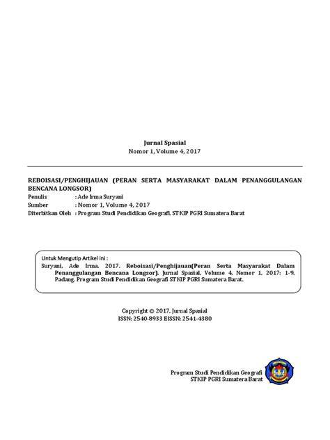 Jurnal Spasial Nomor 1, Volume 4, 2017 - UPGRISBA - raincitystudios.com