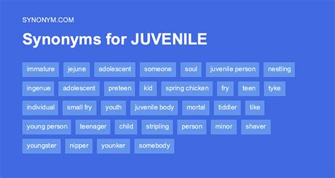 JUVENILE Synonyms and Related Words. What is Another Word for JUVENILE